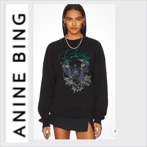 Anine Bing Kenny Panther Oversized Sweatshirt